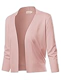 Solid Soft Stretch 3/4 Sleeve Layer Short Cardigan