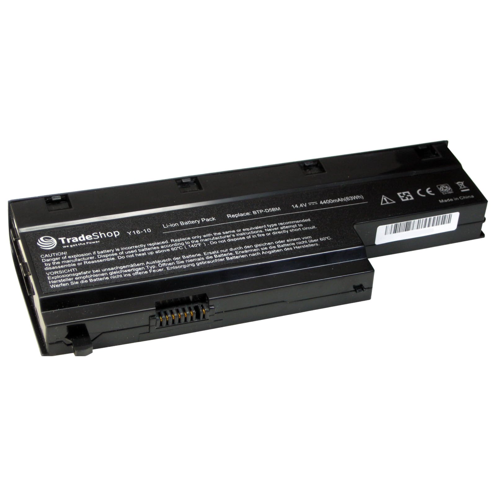 High performance battery 4.4 Ah replaces BTP-D4BM, BTP-D5BM for Medion Akoya E-7211, E-7212, P-7611, P-7612, P-7614, P-7810, P-7615, P-7618, E-7214, E-7216, MD98410, MD98550, MD9858, MD97860, MD97288, MD97447, MD98160, MD98190.