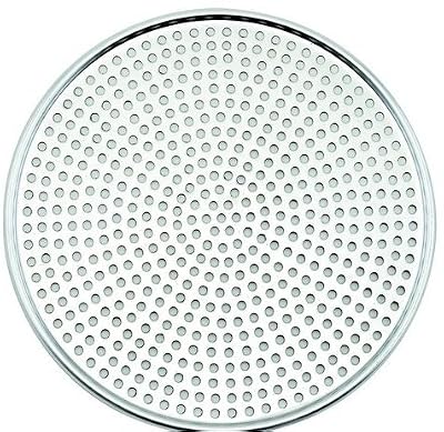 Winco AMS-10, Aluminum Mega Pizza Screen, 10-Inch Inner Diameter and 10.75-Inch Outer Diameter Pizza Crisper, Perforated Pizza Disk