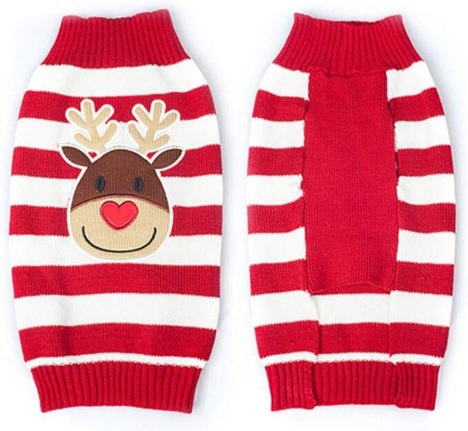 SMDARROY Red Cute Pet Puppy Cat Dog Warm Jumper Sweater Knitwear Coat Apparel Clothes Small Dog Puppy Sweater Christmas Reindeer Costume