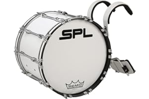 Sound Percussion Labs Birch Marching Bass Drum with Carrier 20 x 14 White