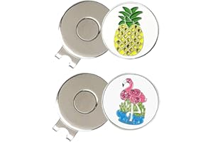 PINMEI Crystal Golf Ball Markers Golf Hat Clips Sets Pack of 2