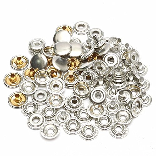 SummerHome 80Pcs Marine Grade Metal Fastener Snap Set Snap Stud Cap Socket Set