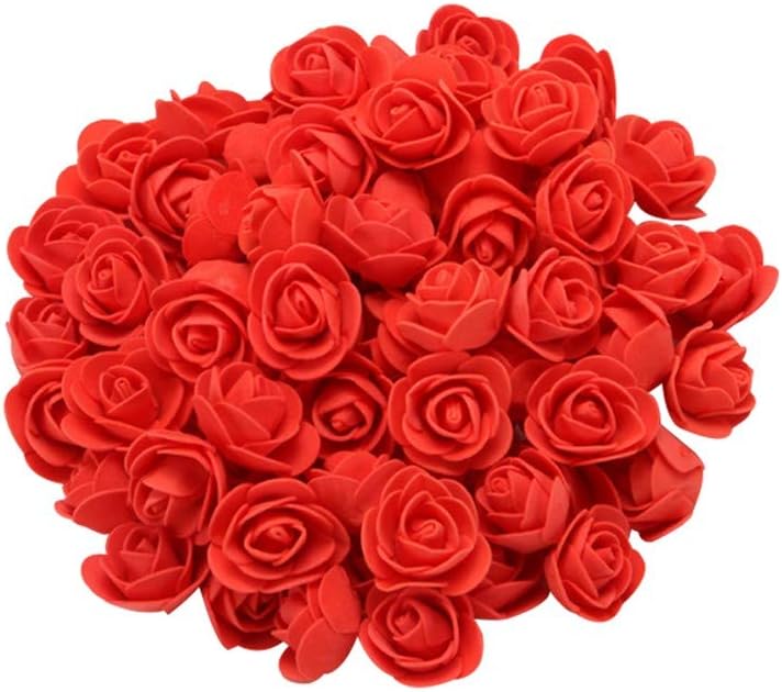 Artificial Foam Flower,100Pcs/200Pcs Fake Roses Flowers Heads in Bulk Wholesale Handmade for Wedding Decoration Valentine's Day