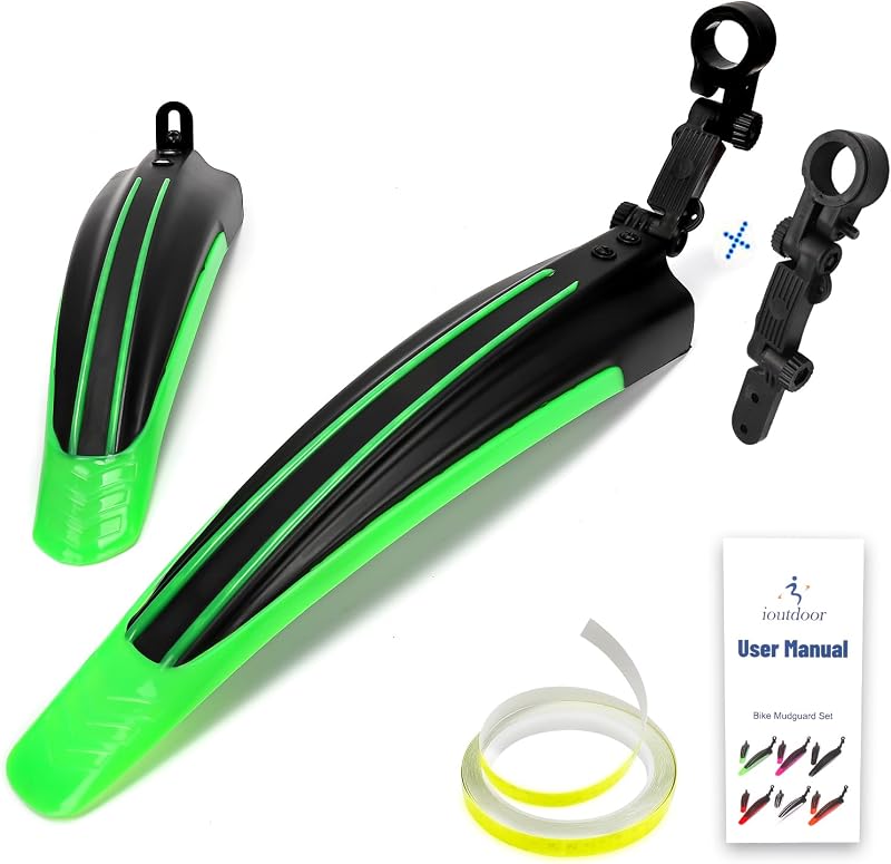 ioutdoor Bike Mudguard Set with 27ft Reflective Tape, Adjustable Front Rear