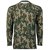 Mossy Oak Men's Camo Long Sleeve Performance Tech Tee Hunting Shirt, Greenleaf, X-Large