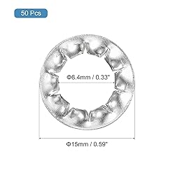 uxcell M8 50Pcs Internal Tooth Washers, 304