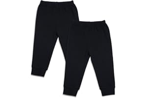 SOBOWO Infant Baby Cotton Pants 2 Pack Unisex Solid Color Casual Leggings Bottoms for Newborn Toddler Boys Girls 0-24 Months
