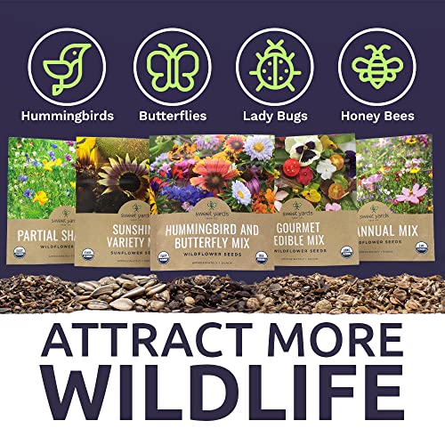 Bulk Wildflower Seeds Variety Pack 5 Large Packets 5 Different Mixes