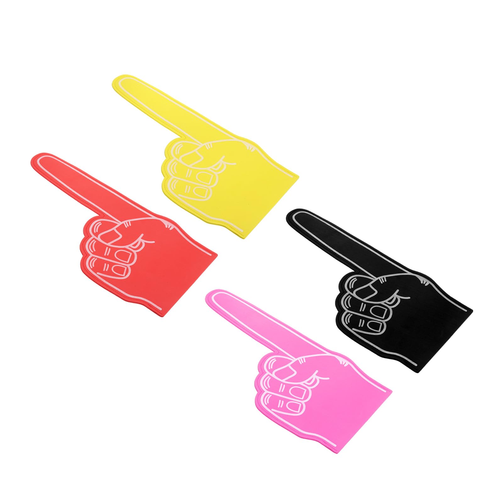 PATIKIL Giant Foam Finger 18 Inch, 4 Pcs Number 1 Blank Foam Hand EVA Foam Finger Cheerleading for Sports Events Baseball Basketball Soccer Games, Multicolored