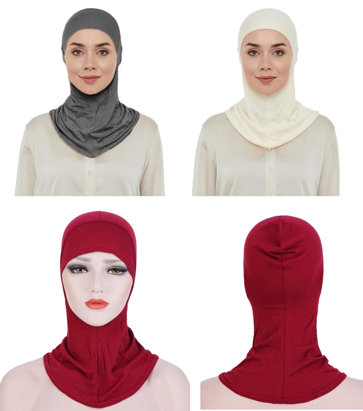 3-9 Pieces Modal Hijab Turban Muslim Hijab Cap Adjustable Muslim Scarf Stretchy Head Scarf for Women