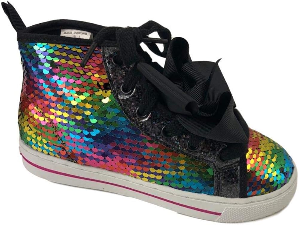black sequin high top sneakers