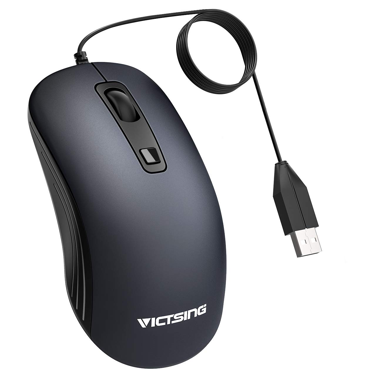 VicTsing USB Wired Mouse [3200 DPI] with 4 Adjustable DPI (3200/2400/1200/800), Computer Mouse Optical Mouse for PC, Laptop, Mac, Desktop (5ft Cord)