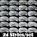 AKOAK 24 Styles 6 Sets Eyebrow Grooming Stencil Kit Template Make Up Shaping Shaper