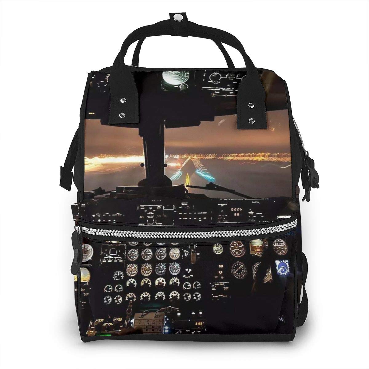 Aircraft Dash Board Diaper Bag Backpack Waterproof Multi-Function Baby Changing Bags Maternity Nappy Bags Durable Large Capacity for Mom Dad Travel Baby Care