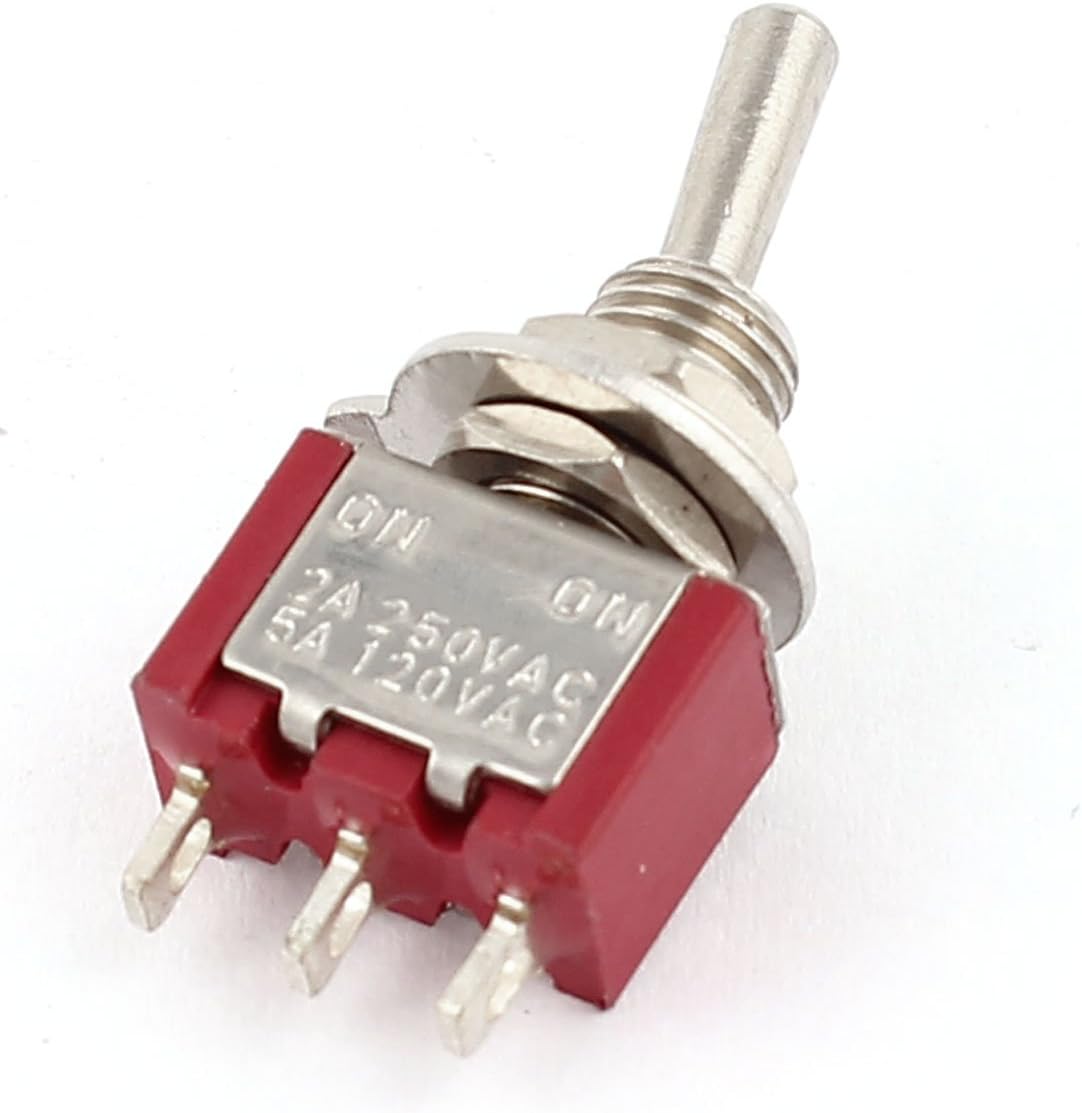 Sourcingmap AC 250V/2A 120V/5A ON/ON 2 Position SPDT Mini Micro Toggle Switch - Image 3