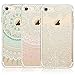 iPhone 7 Case, iPhone 8 Case, CarterLily [3-Pack] Clear Colorful Mandala Henna White Flower Cute Art Pattern TPU Rubber Flexible Slim Skin Soft Scratch Resistant Case for iPhone 7 iPhone 8 4.7 inch 01