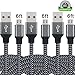 Micro USB Cable, Amoner Premium 3 Pack 6FT Nylon Braided High Charging Speed Cord for Android, Samsung Galaxy, HTC, Nokia, Blackberry, Sony and Other Tablet Smartphone(Black)