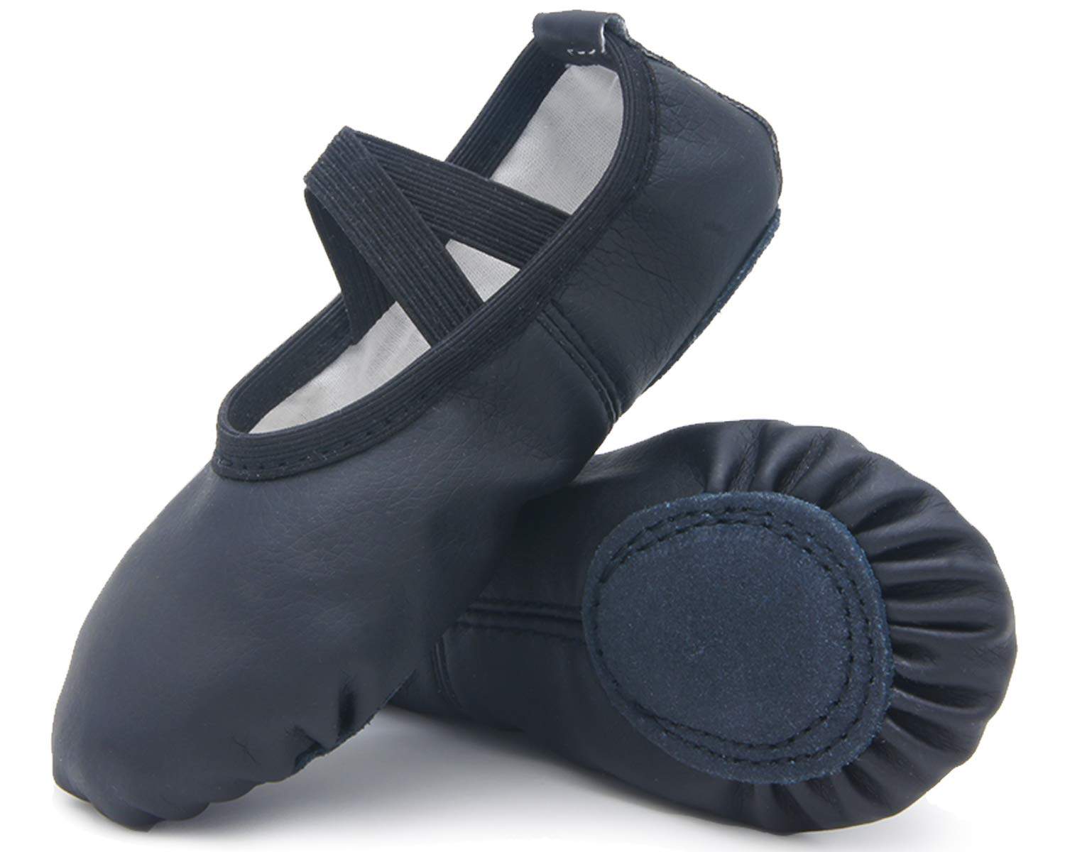 DIPUG Ballet Shoes for Girls Toddler Dance Slipper PU Leather Kids Ballerina Shoe