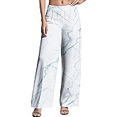 Medlor Womens Boho Pants Casual Oversize High Waisted Wide Leg Trousers Pattern Printed Ourdoors Pant for 2025 Summer