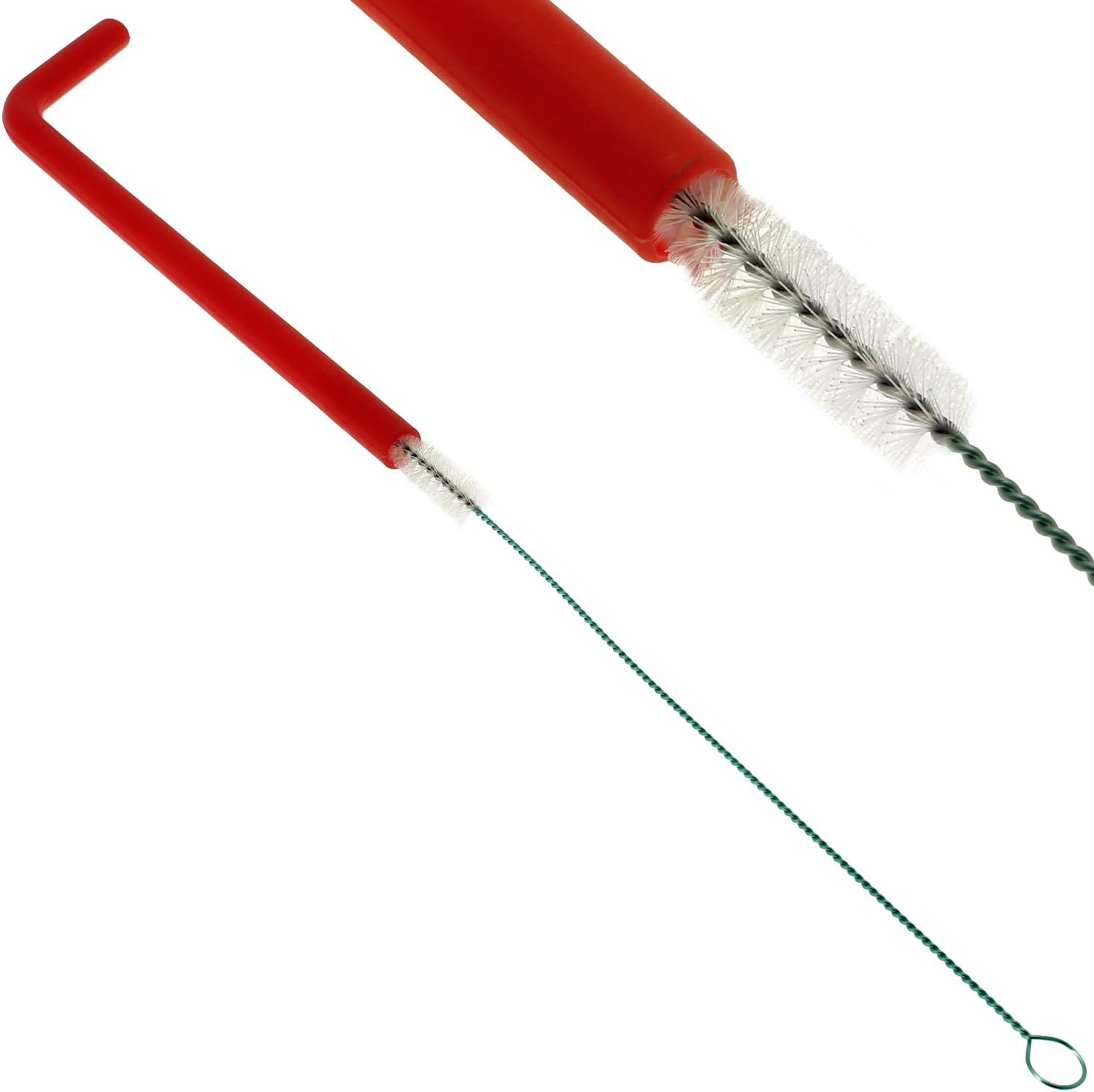 igadgitz home Reusable 100% Food Grade BPA Free Soft Silicone Travel Drinking Straws with Metal Cleaning Brush, Set of 6 (Red - Image 4