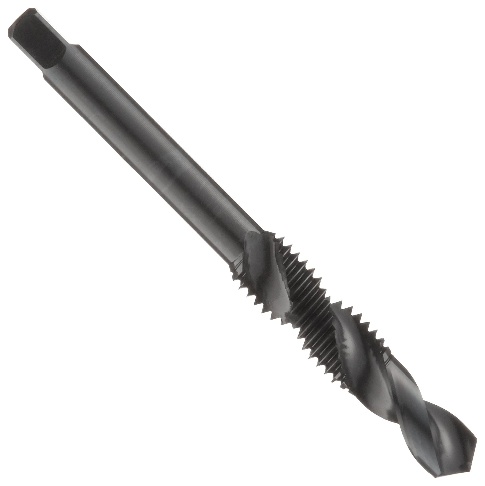Dormer E6518-32 Series E651 HSS UNC 30° Spiral Flute Combination Drill Tap, Bright Finish, #8-32 x 64mm