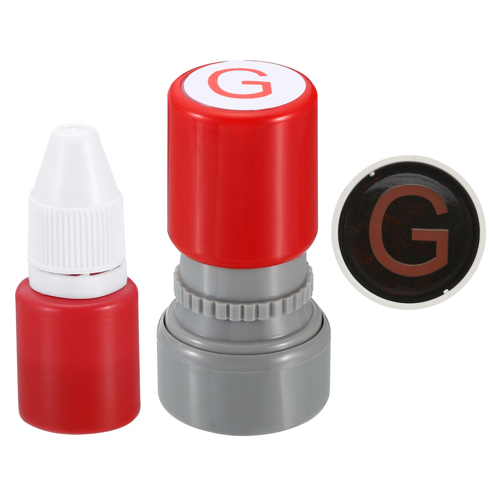 PATIKIL Letter Stamps Self Inking, Character G Alphabet Teacher Stamp Initial Stamp Mini Ink Stamp for Class Notebook Scrapbooking DIY Craft, Red Ink