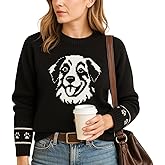 Grewear Custom Dog Knit Sweater for Women Personalized Pet Paw Print Pullover Dog Mom Gift Christmas for Pet Lovers