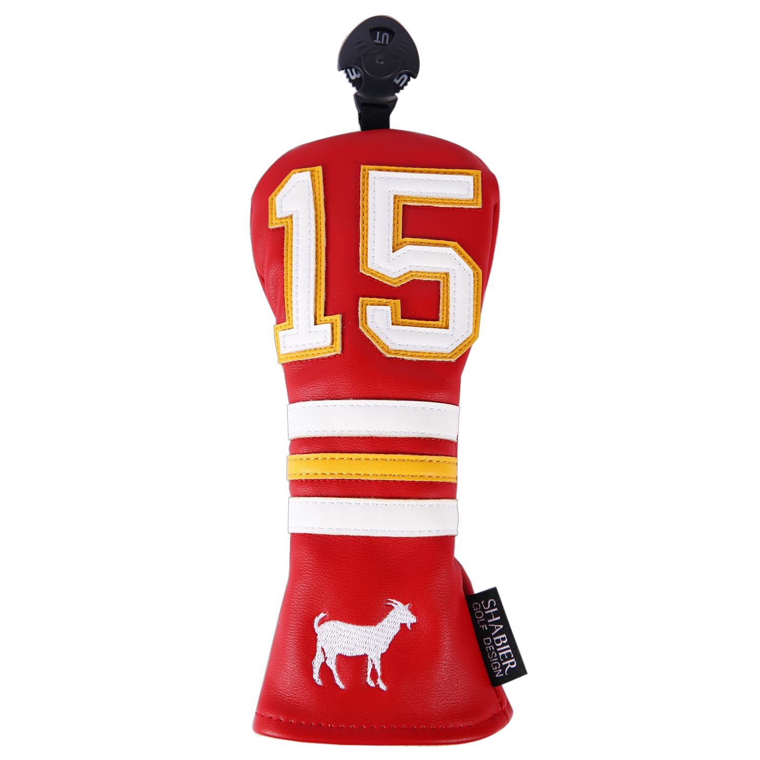 SHABIER Red Golf Head Cover with NO.15 Design for Hybird Club