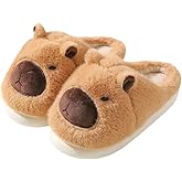 HYMIC Cartoon Cow Cotton Slippers,Cute Cozy Fuzzy Animal Slippers For Women Men,Winter Warm Plush Comfy Indoor Outdoor Slippers
