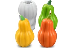 ZQYSING Pumpkin Candle Mold, Thanksgiving Pumpkin Silicone Molds for Candles Wax Soap Plaster Clay Epoxy Resin Casting, Halloween Fall Theme Silicone Mold for Home Decor 05