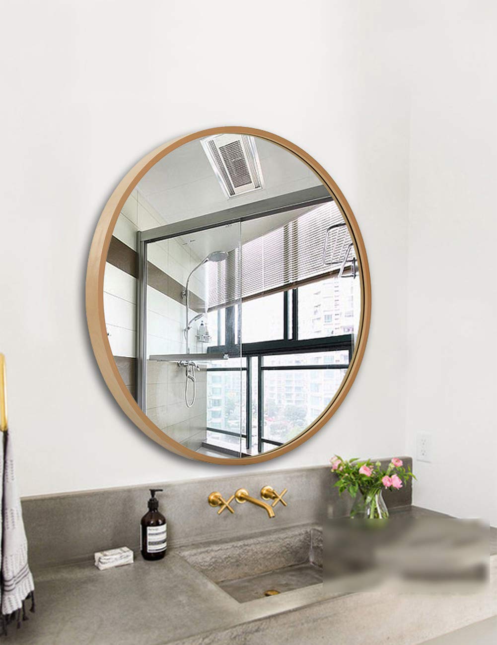 Waschraume Size Gold 27 6in Wohnzimmer Dekor Frame Moderne Wandkunst Schwarz Gold Braun Weiss Drei Grossen Eingange Kcoob Spiegel Wand Runde Hangen Fur Make Up Badezimmer Ncci1914 Com