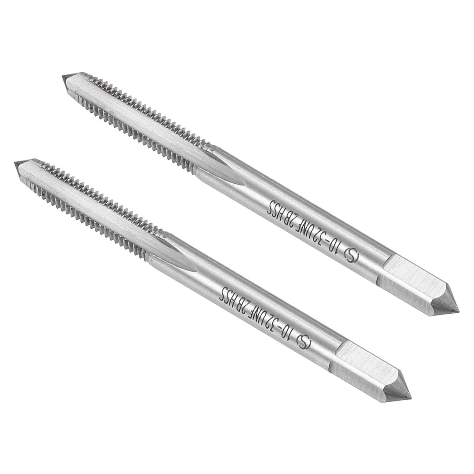 CoCud Thread Milling Taps, 10#-32 UNF Thread 2B, High Speed Steel Machine 3 Straight Flutes Screw Threading Tool - (Applications: for Tapping Drilling Machine), 2-Pieces — image 1