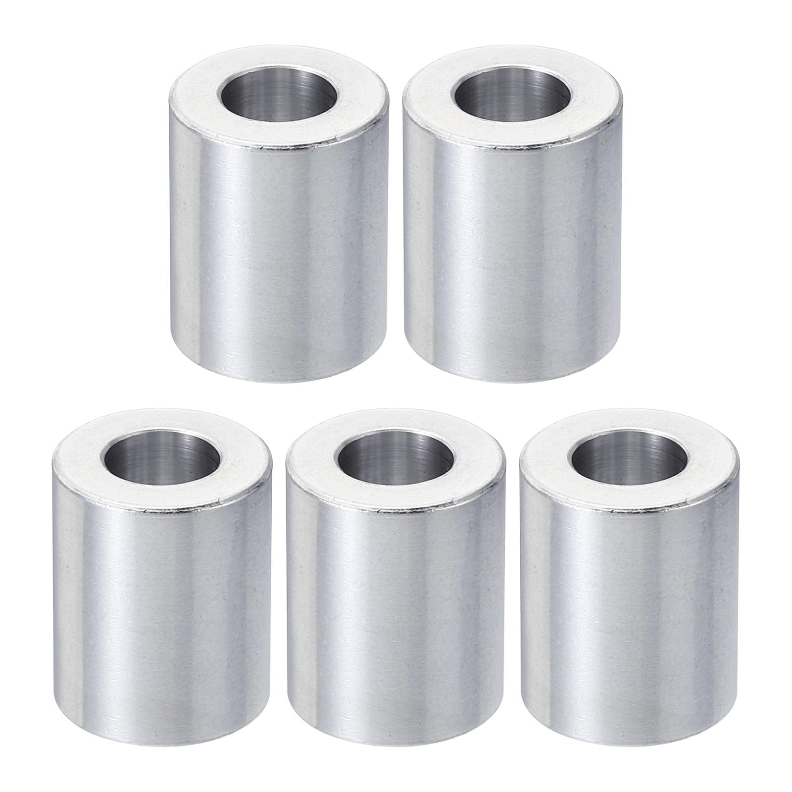 PATIKIL M10 Aluminum Spacers, 5 Pcs Metal Spacer Aluminum 10.5mm ID x 20mm OD x 25mm L Aluminum Spacer Screw Standoff Round for 3/8" M10 Screw Bolts