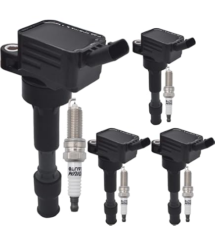 MOAUTO Set of 4 Ignition Coils Pack UF816 27300-2E601 & 4 PCS Iridium Spark Plugs Compatible with 2016-2022 Hyundai Elantra Kona Sonata Veloster Kia