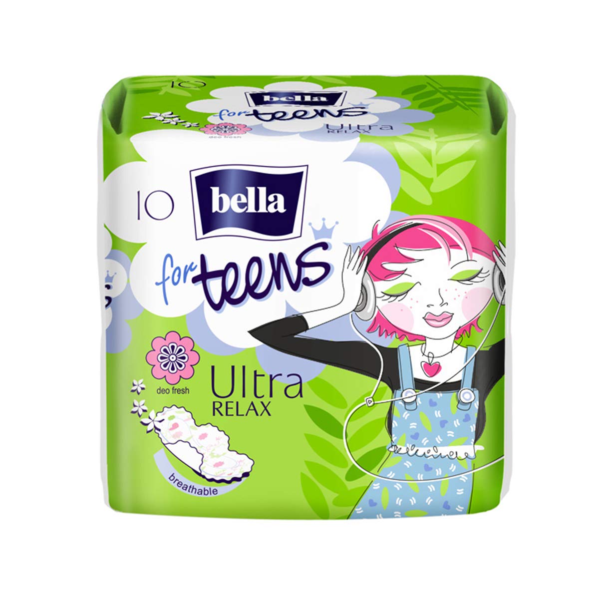 Bella for Teens, Ultra Relax Sanitary Towels, 1 Pack of 10 Pieces
