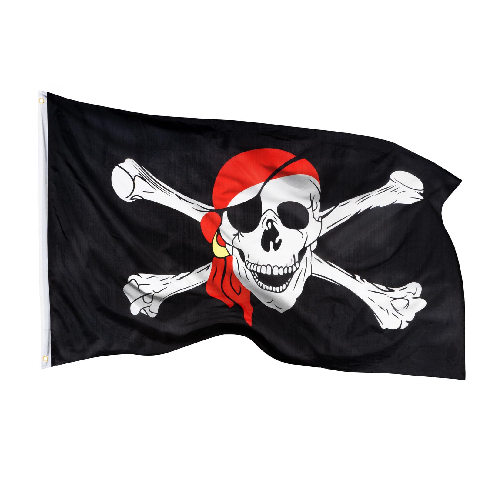 ARICONA FLAGS Pirate flag - Jolly Roger 3x5ft with brass eyelets – weatherproof flag for flagpole – 100% polyester – 90x150cm — image 1