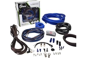 Timpano Amplifier Wiring Kit - 4 Gauge Amp Kit 2000 Watts Car Amplifier Installation CCA Cables Kit – 150 Amp Fuse Single Amp TPT-AMPKIT4 Blue