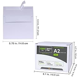 Winlyn 1000 Pcs Bulk A2 Invitation Envelopes in