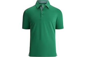 Alex Vando Mens Golf Shirt Moisture Wicking Quick-Dry Solid Short Sleeve Polo Shirts for Men