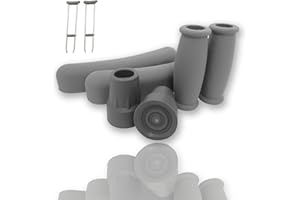 Replacement Crutch Pads Kit, Underarm Crutch Pads, Hand Grips and Feet Caps for Walking Arm Crutches, Fits Standard 7/8" Alum