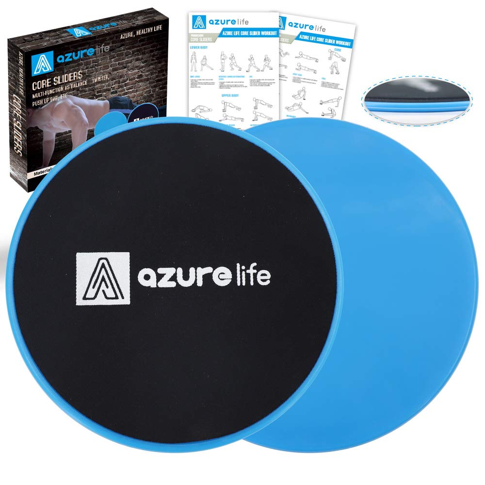 A AZURELIFE Exercise Core Sliders, Dual Sided Exercise Gliding Discs Use on Carpet or Hardwood Floors, Light and… - Image 3