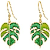Maple Leaf/Monstera/Turkey Earrings for Women 925 Sterling Silver Autumn Earrings Dangle Thanksgiving Jewelry for Women