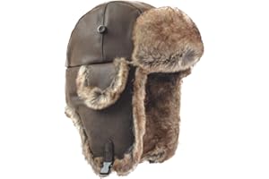 FORDALLIO Cold Weather Faux Fur Ear Flap Trapper Hunter Hat Russian Soviet Ushanka Trooper Pilot Cap