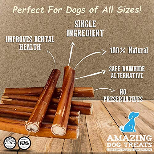 Bully Stick 4 Inch Premium Bully Stick Dog Chews (8 oz/Pack) Long