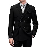 Men's Double Breasted Blazer Slim Fit Formal Sport Coat Jacket for Business Wedding