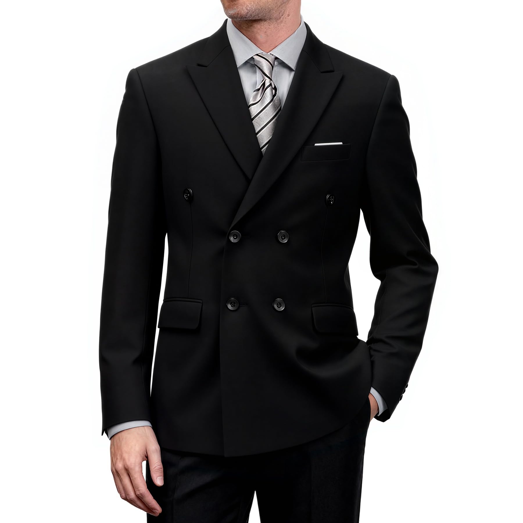 Photo 1 of Boyland Men's Double Breasted Suit Jacket Solid Color Blazers Slim Fit Lightweight Sport Coats Blazer