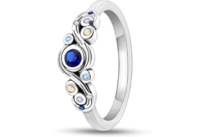 Hapour 925 Sterling Silver Ring for Women,Eternity Gorgeous Rings Stackable Rings for Women as Gifts Ring Size 4-10