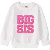 CM C&M WODRO Big Sister Sweatshirt Toddler Girl BIG SIS Chenille Patch Crewneck Pullover Tops Big Sister Gift Shirt Outfit