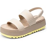 DREAM PAIRS Women's Platform Water Sandals Adjustable Lightweight Waterproof Summer Beach Wedge Chunky Sandals